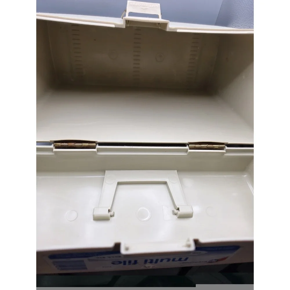 Vintage Sterling Plastics Multi File #274 Portable File Box Case Beige USA